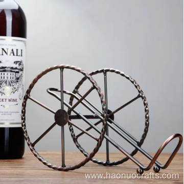 Iron wine rack with wheels